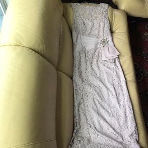Long beautiful pearl color dress