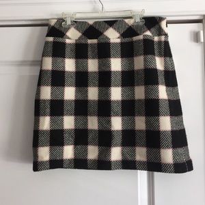 Ann Taylor Loft Black, Cream & Pink Mini Skirt