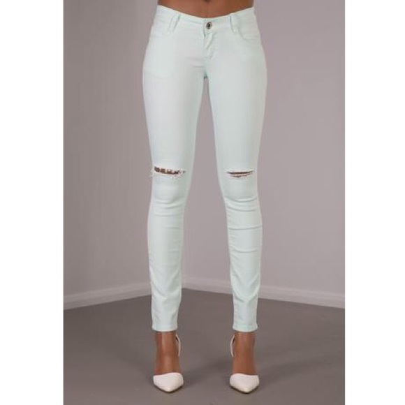 Mint ripped skinny jeans