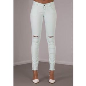Mint ripped skinny jeans
