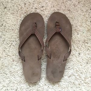 NEW: Dark Brown Rainbow Flip Flops