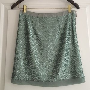Mint green sequin skirt