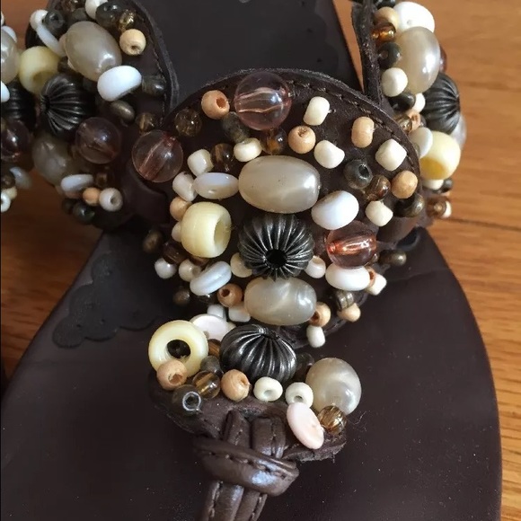 Franco Sarto Beaded Wedge Sandal- Size 6 - Picture 2 of 4