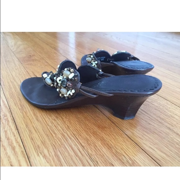 Franco Sarto Beaded Wedge Sandal- Size 6 - Picture 4 of 4