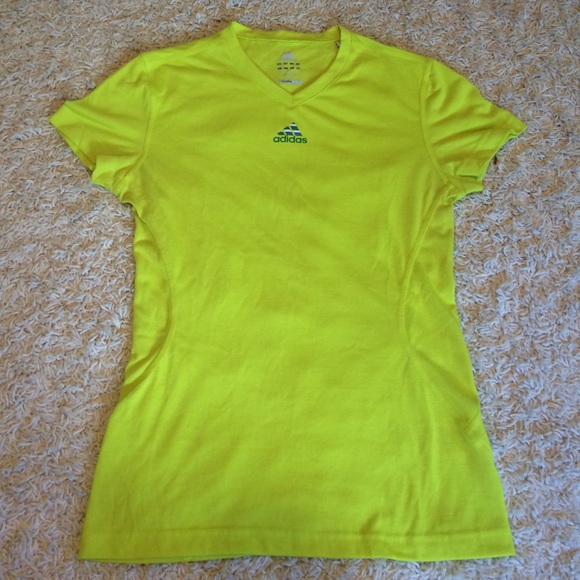 A neon lime colored adidas small shirt