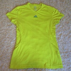 A neon lime colored adidas small shirt