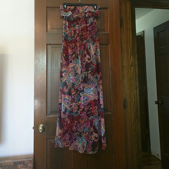 Floral tube top maxi