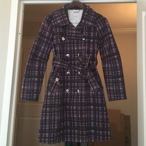 Plaid trench coat