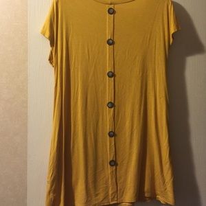 Mustard color top with buttons
