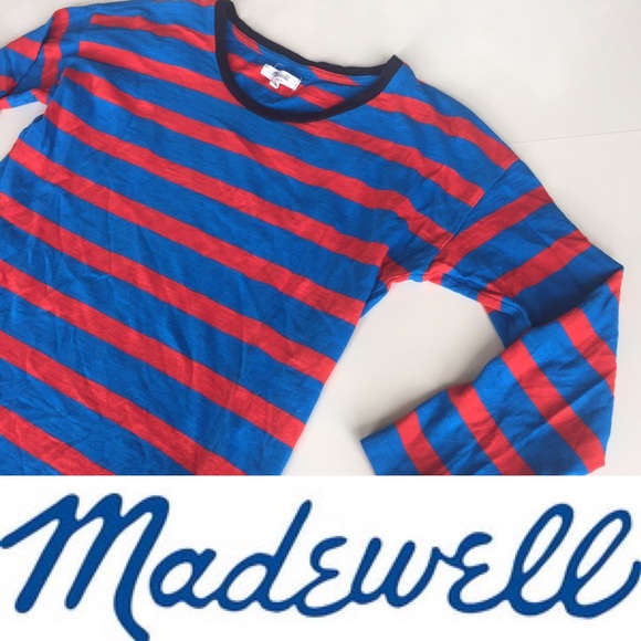 MADEWELL Striped 3/4 sleeve Henley