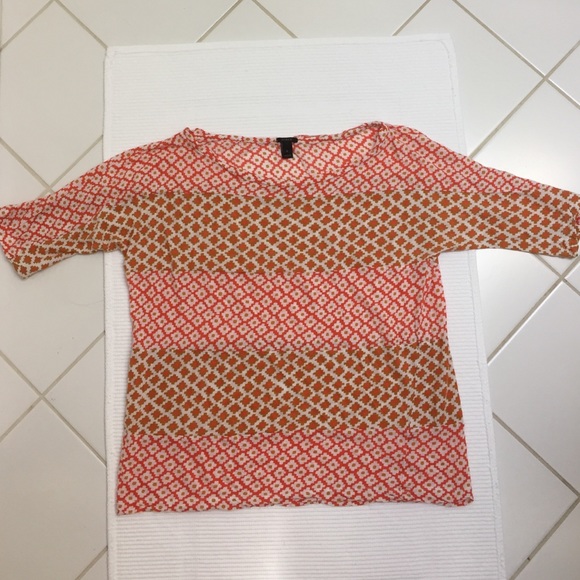 J.Crew Orange Pattern Top