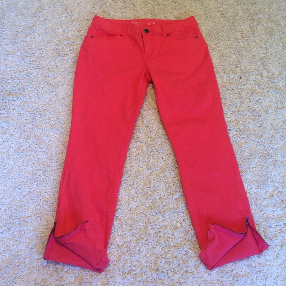 Orange denim capris from The Limited