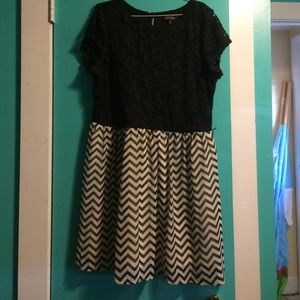Chevron and lace dress