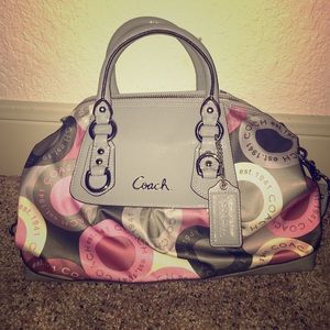 Coach Purse pink/grey