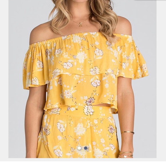 Mango Floral Tropical Sands Off Shoulder Top