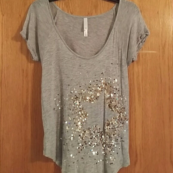 Aeropostale Grey Scoop Neck Tee