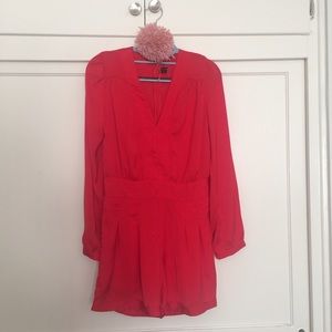 New long sleeved red shorts romper/jumpsuit (S)