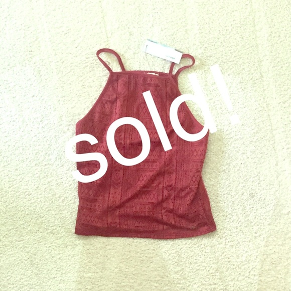 Midi high neck lace crop cami