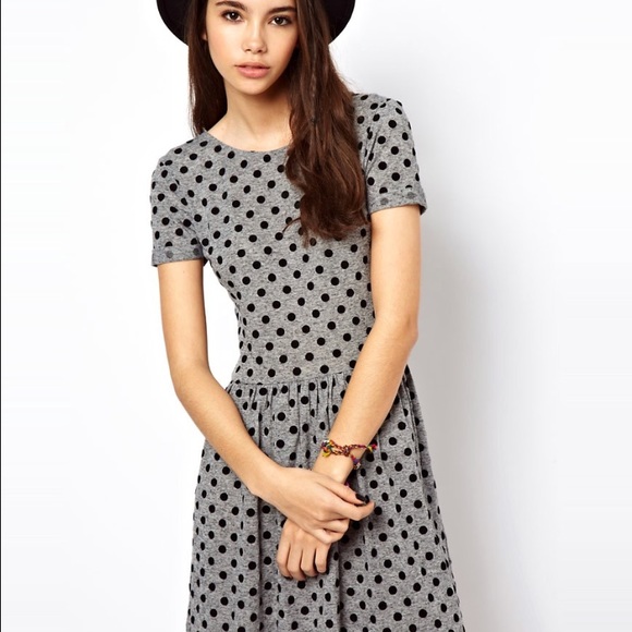 ASOS polka dot midi skater dress