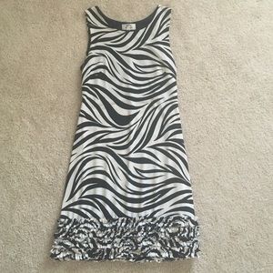 Zebra Dress with Ruffles on Bottom