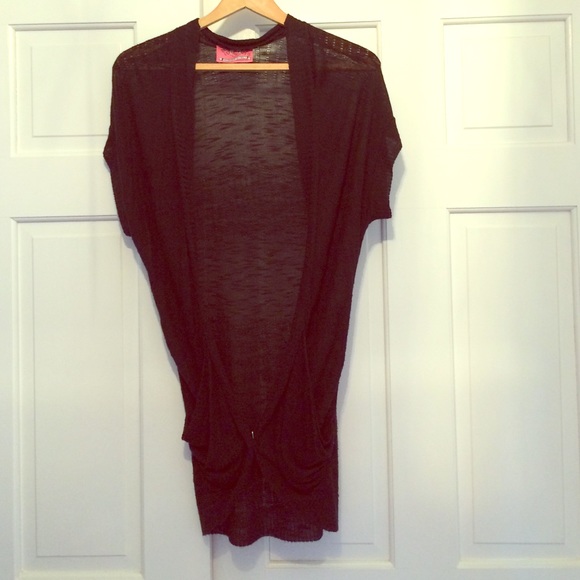 Black Short Sleeve Cardigan