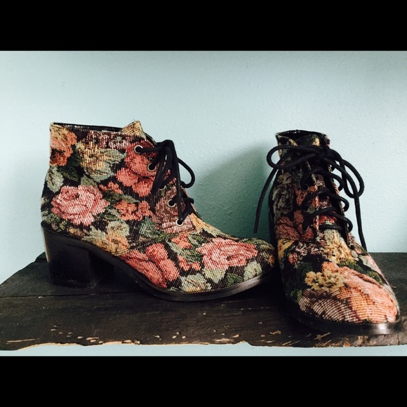 Vintage Floral Booties