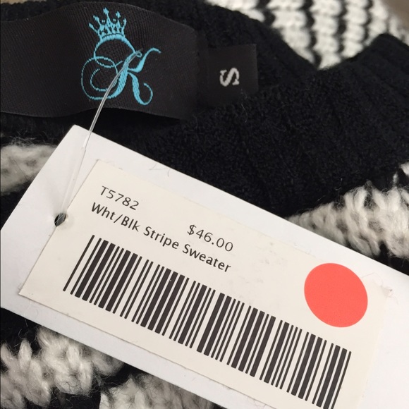 Black and white knitted hi-lo sweater - Picture 4 of 4