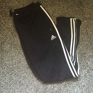 Adidas black and white soccer pants
