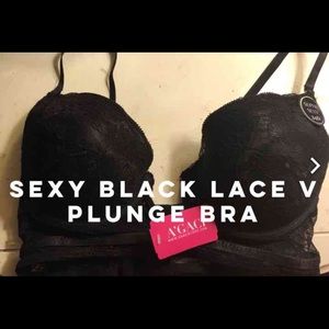 34D A'Gaci Sexy Black V Plunge Lingerie
