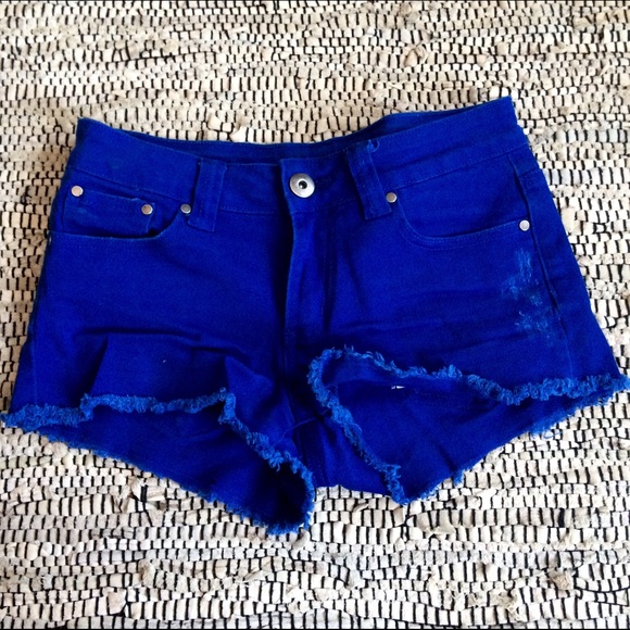 Cobalt Blue Cutoff Shorts