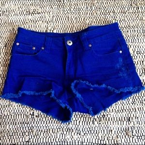 Cobalt Blue Cutoff Shorts