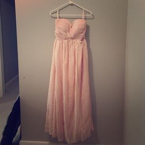 Light pink maxi bridesmaid dress