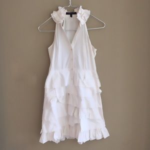 BCBG Maxazria White Ruffle Dress