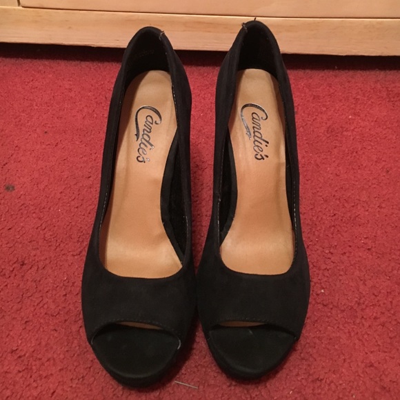Black open toe heels - Picture 1 of 3