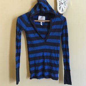 **DONATED** Striped AE hooded long sleeve shirt