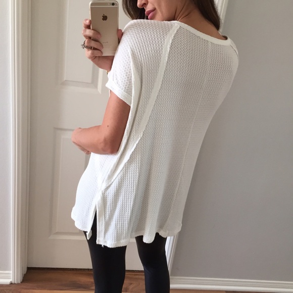 🏴Clearance • Chic White Waffle Top - Picture 3 of 4