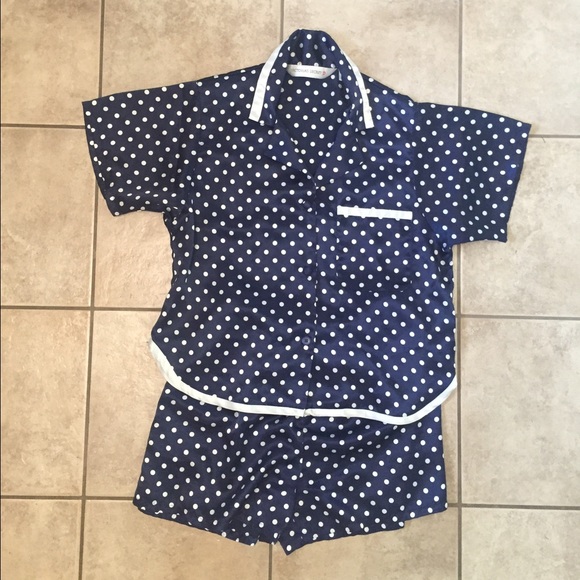 VS blue polka dot sleep set XS