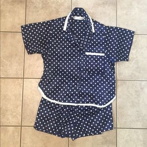 VS blue polka dot sleep set XS
