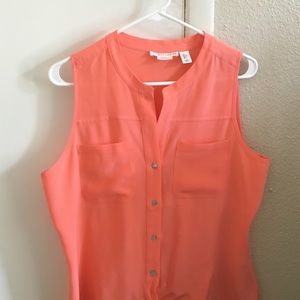 100% Silk Coral Blouse