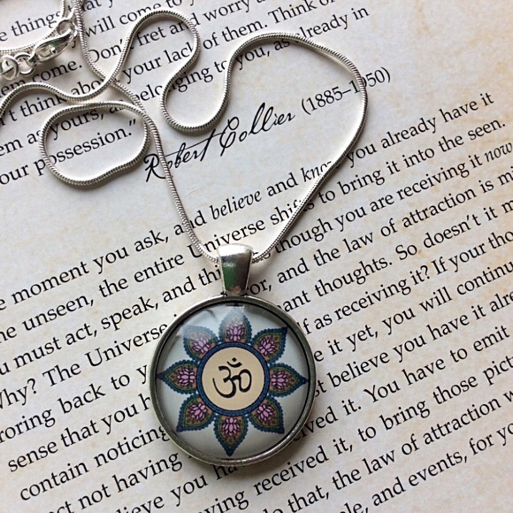 The Om Symbol ~ Lotus Flower Necklace