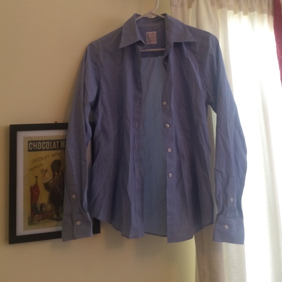 Blue and white checkered button down