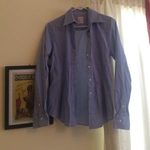 Blue and white checkered button down