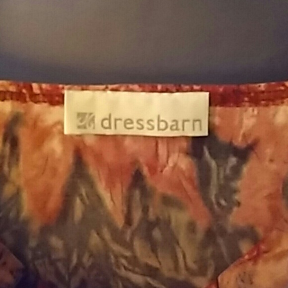 Dressbarn Burgundy/Cream/Gray Top, S #0037 - Picture 2 of 4