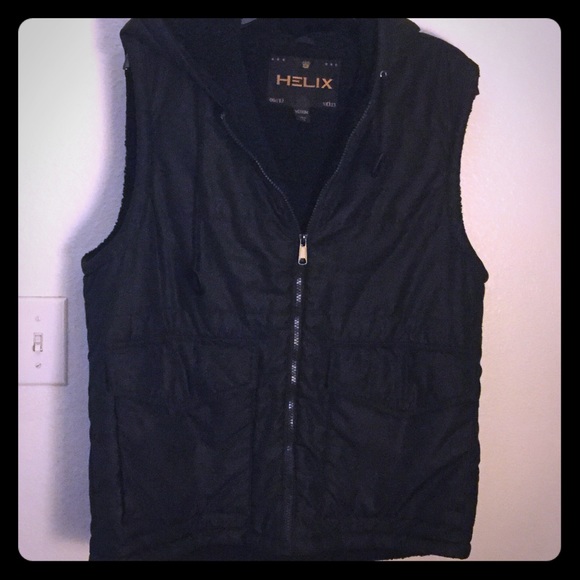 Helix Hooded vest fleece inside outside nylon