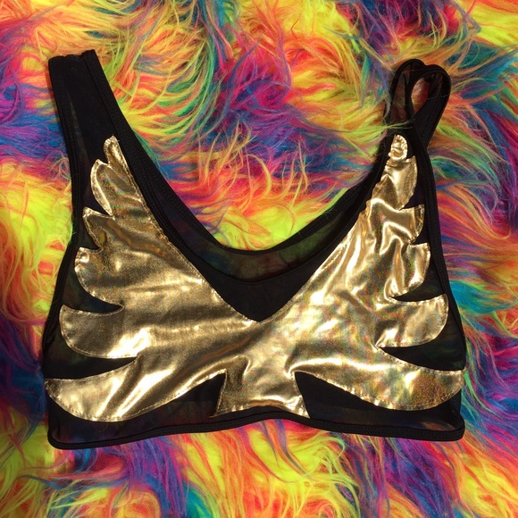 SOLD Firebird gold mesh top only ✨
