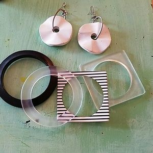 Vintage Black & White Wooden Set