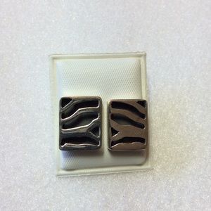 FINAL SALE PRICE Sterling Silver Blue Buddha Zebra Earrings