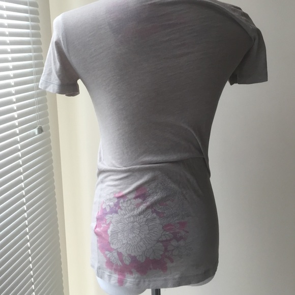 Lucky Brand Gray Floral Watercolor Print Top XS - Picture 3 of 4