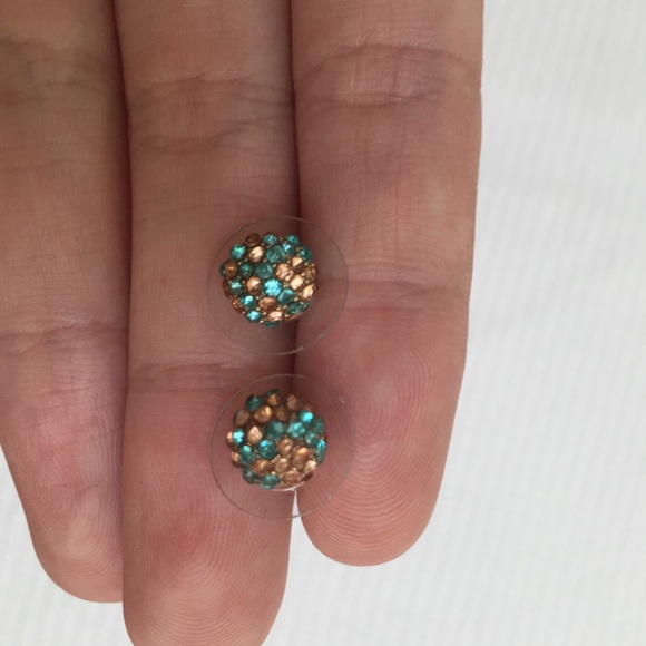 Blue and Orange Ball earrings