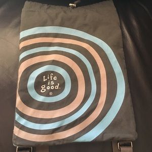 "Life is Good" grey back pack